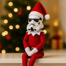 Holiday Decor Stormtrooper Elf Doll Festive C...