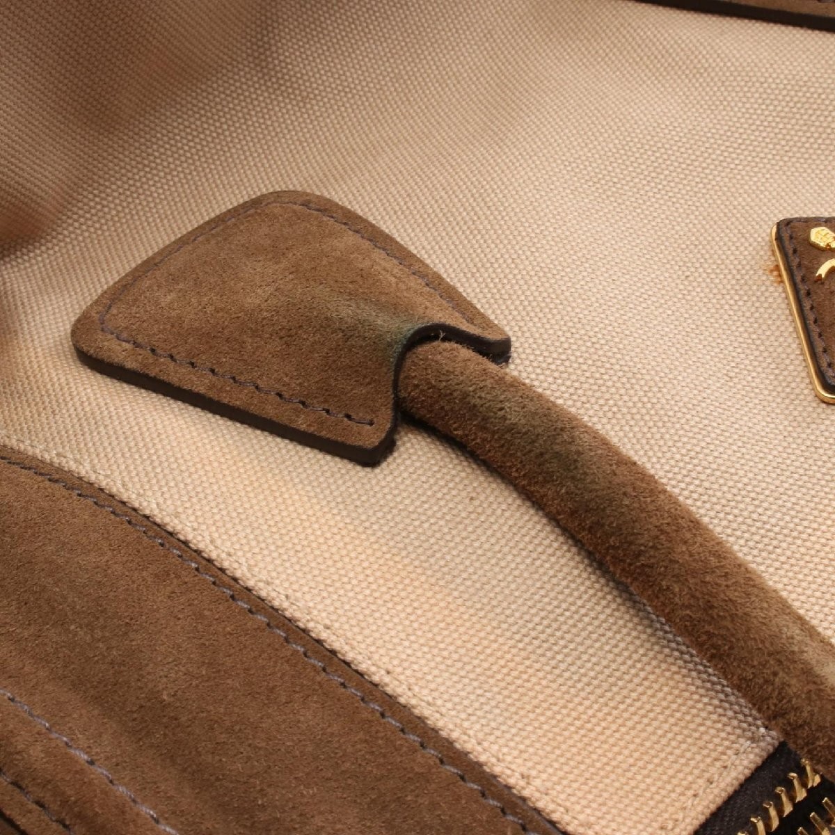 Prada CANAPA SCAMOSCIA  PRADA Canvas Handbag Canvas Suede Used Ladies from japan thumbnail 10