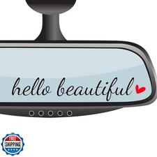 4 x Hello Beautiful Rearview Mirror Decal,Car Decal For Women,Rea