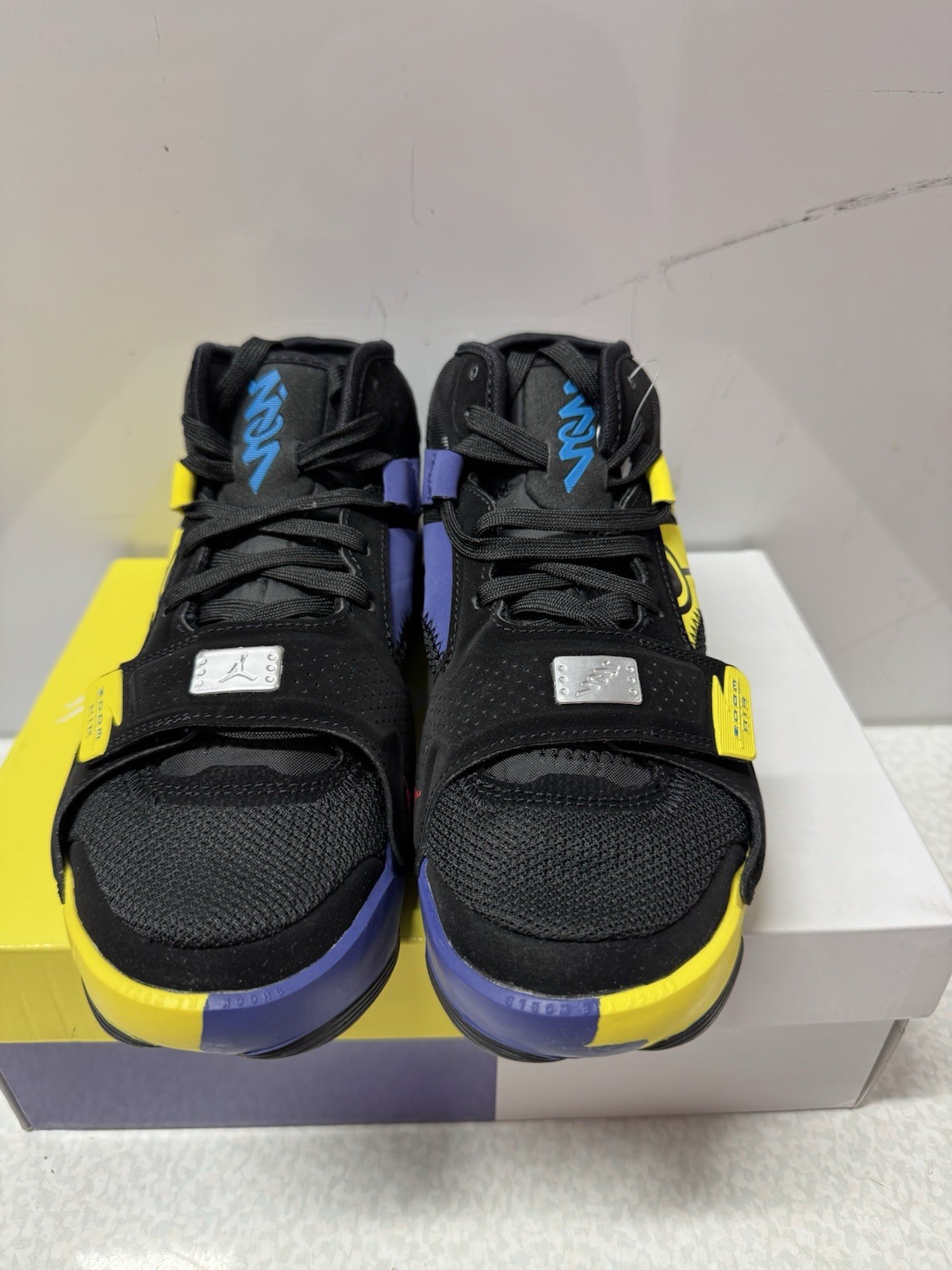 Nike Jordan Zion 2 Sp Naruto Vs Sasuke Black-Laser Blue-Yellow Sz 5.5 FB1628-087 image 6