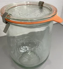 New Weck Tulip 745 Jar Sour Dough Starter Jar  1 L. WECK Large Clear Jar