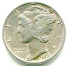 1937 Silver Mercury Dime !! Full Clear Fasces !