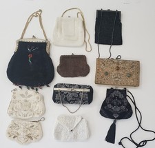 Lot 10 Vintage Beaded Evening Bags Purses Clutch Micro Bead Handbag Antique