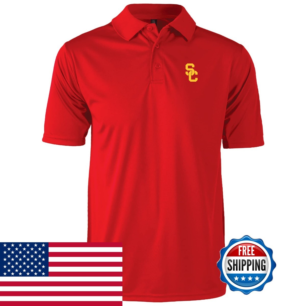 Dunbrooke USC Trojans Edge Anti-Snag Polo Red Small