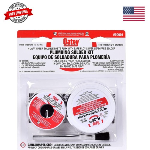 Oatay Plumbing Solder Kit, 1/4 lb solder and 1.7 oz flux