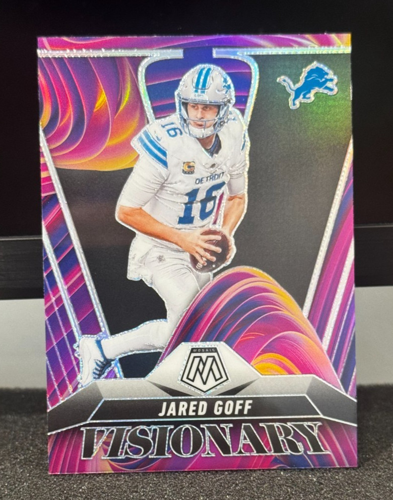 JARED GOFF SSP VISIONARY! 2025 Panini Mosaic Football Case Hit LIONS SSP