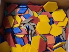 Geometric Pattern Blocks, Math Manipulatives, About 250 Blocks