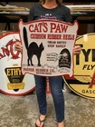 Antique Vintage Old Style Metal Sign Cats Paw  Made in USA