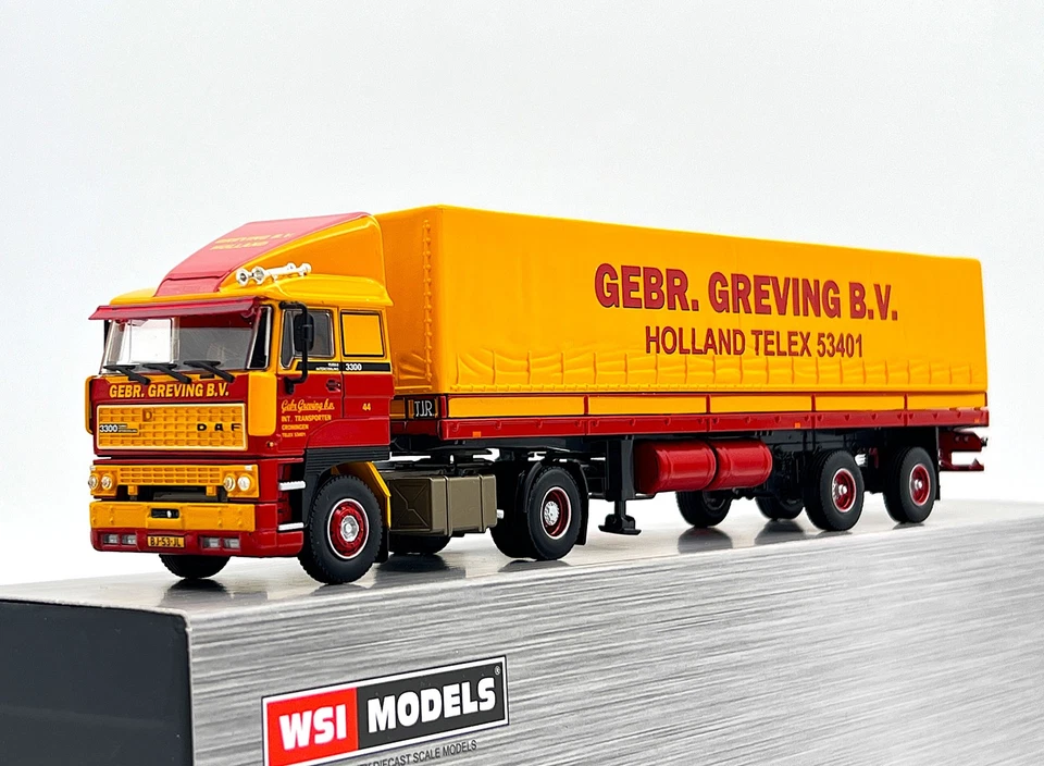 DAF 3300 classic curtainside trailer 2 axle "Gebr. Greving" WSI truck models - Image 2 of 4