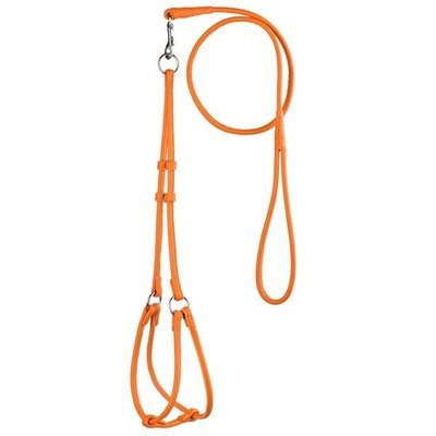 Dogline Soft Rolled Genuine Leather Step-In Harness, 15-20'' Chest Orange