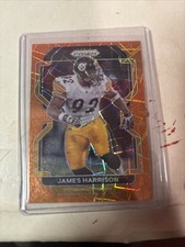 2021 Prizm James Harrison ORANGE Laser #259 Pittsburgh Steelers Mint 🔥🏈💎