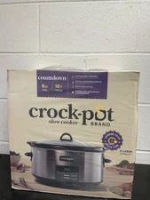 Crock-Pot Large 8-Quart Programmable Slow Cooker with Auto Warm Setting Black...