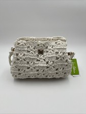 Sam Edelman Layla Floral Raffia Shoulder Bag - Eggshell White Sam Edelman Layla Floral Raffia Shoulder Bag - Eggshell White