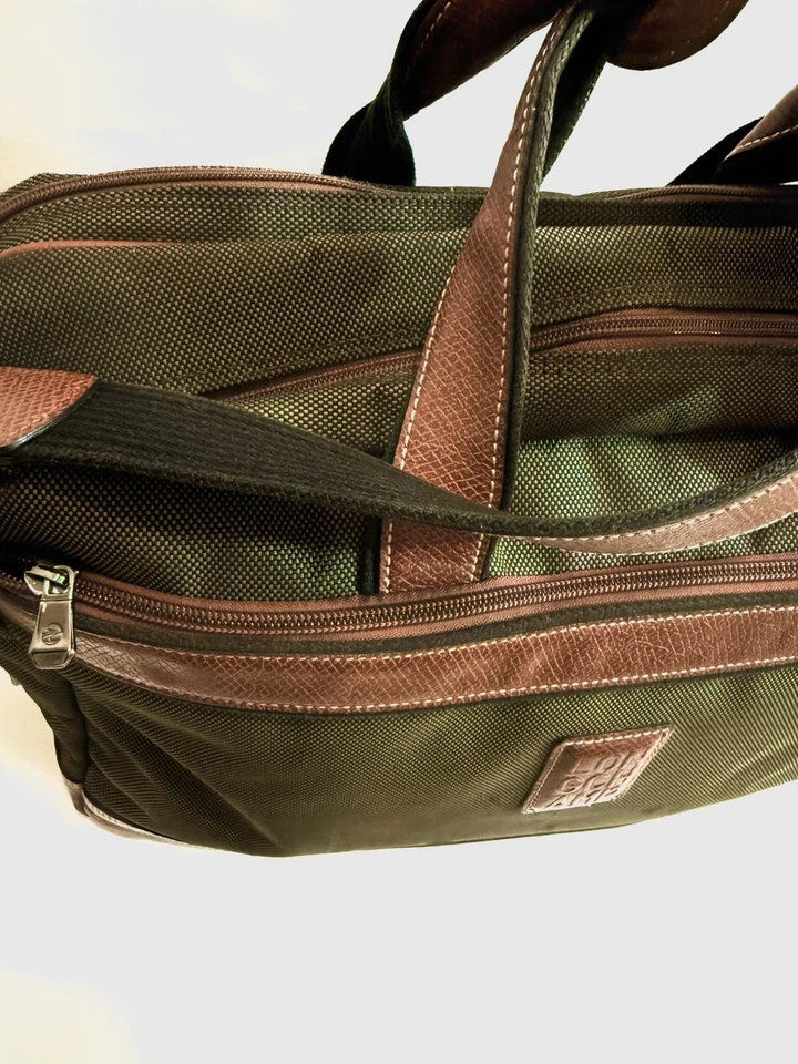 Longchamp Boxford Briefcase Travel Bag Laptop Bag Olive Green Brown Men’s - Image 4 of 4