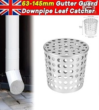 Gutter Guard & Downpipe Leaf Catcher, Fits 63-145mm, Easy Fit Mesh Protection UK
