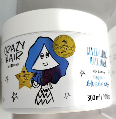 Crazy Hair Revitalizing Hair Mask Blueberry Scent 10 oz Deep Conditioning Hiskin