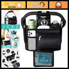 Universal Stroller Organizer with Insulated Cup Holder, Detachable Phone Bag & S