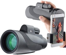 12x50 Monocular Adults High Power BAK4 Prism FMC Phone Adapter Bird Watching