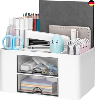 RISEMART Schreibtischorganisator mit 2 Schubladen, multifunktionaler