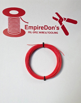 22 AWG  Red, Thin Wall  Mil-Spec Wire, (PTFE) Stranded Silver Plated, 50 ft