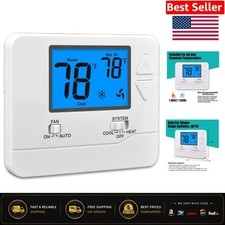 Digital Non-Programmable Thermostat with Blue Backlight for 1 Heat/1 Cool Sys...