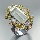 Handmade 6 ct+ Natural Aquamarine Ring 925 Sterling Silver Size 8 /R462988
