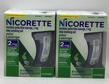 2 Nicorette 2mg Stop Smoking Aid Mini Lozenge PEPPERMINT 81x2 162 Lozenges 1/27