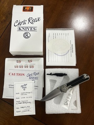 Chris Reeve Knives Sebenza 21 Small Gabon Ebony Inlay Drop Point