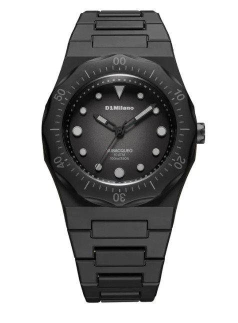 Montre D1 Milano Homme boîtier octogonal noir D1-PDBJ01 haut de gamme