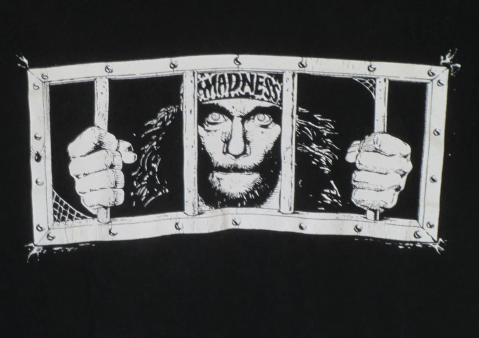 WCW nWo Macho Man Randy Savage Caged Madness Graphic Men's Black Shirt L VTG 90s - Image 2 of 4