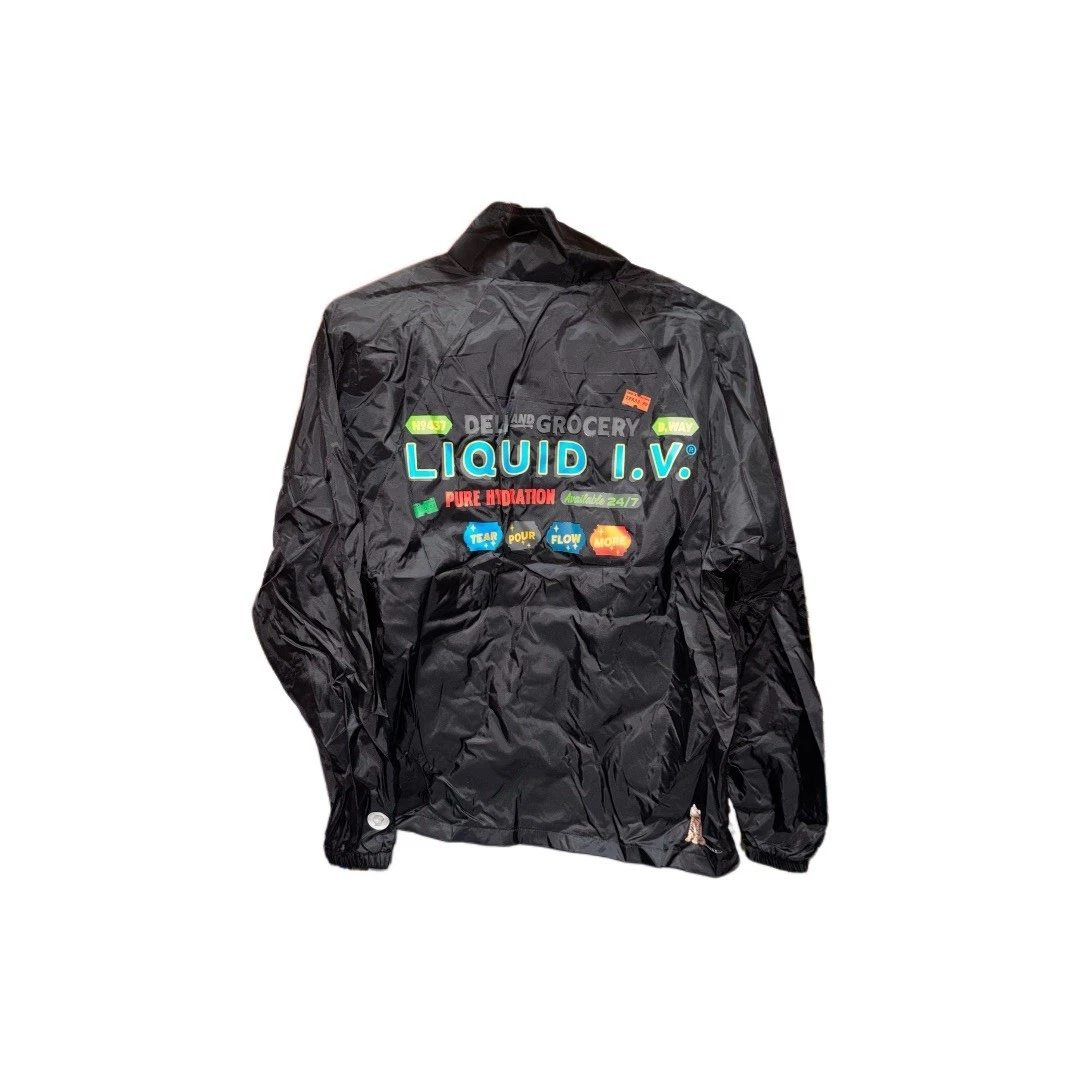Liquid IV Merch Deli-Grocery Bodega Black Jacket, Size S image 2
