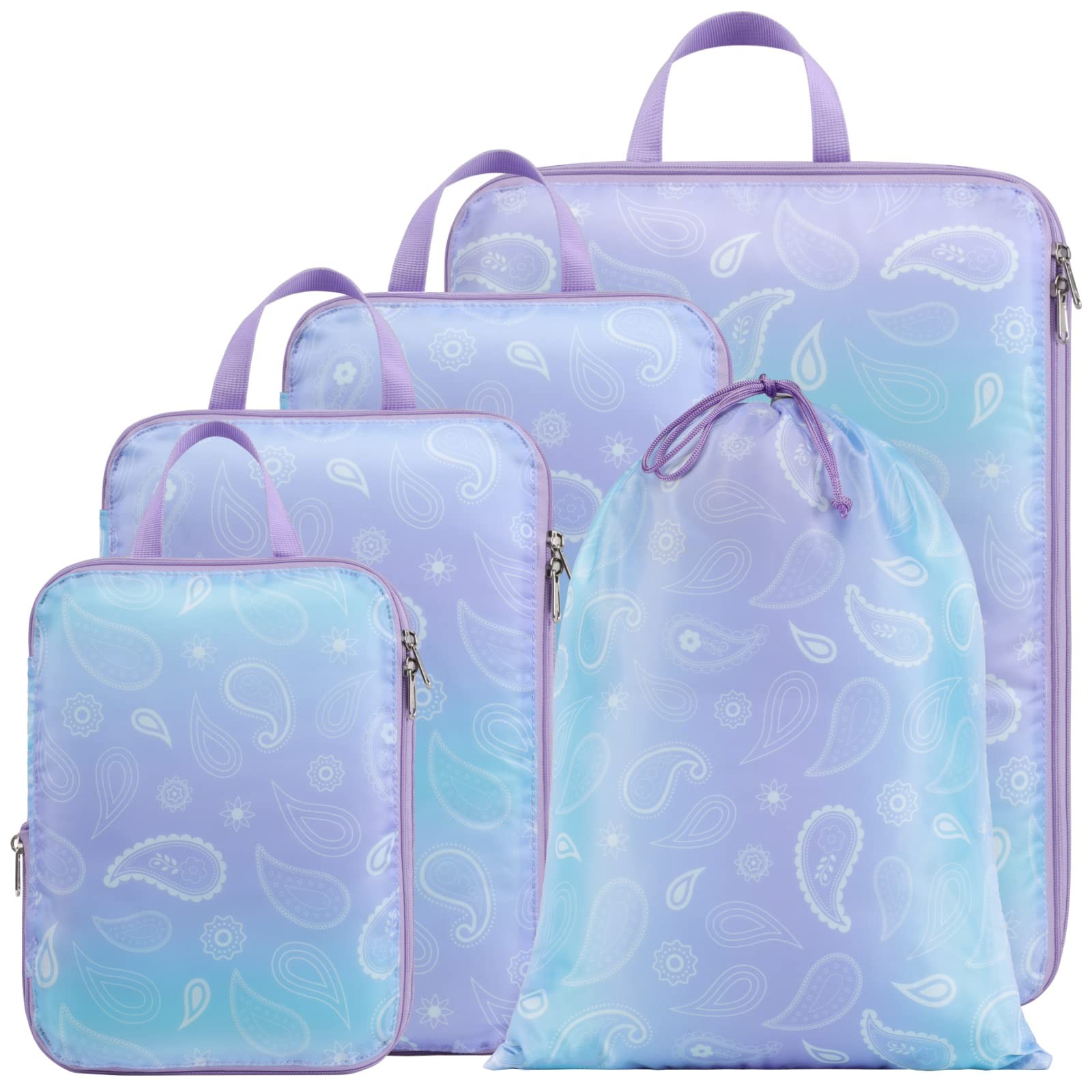 Compression Packing Cubes Travel - 5 Set Packing Cubes for Carry on Suitcases