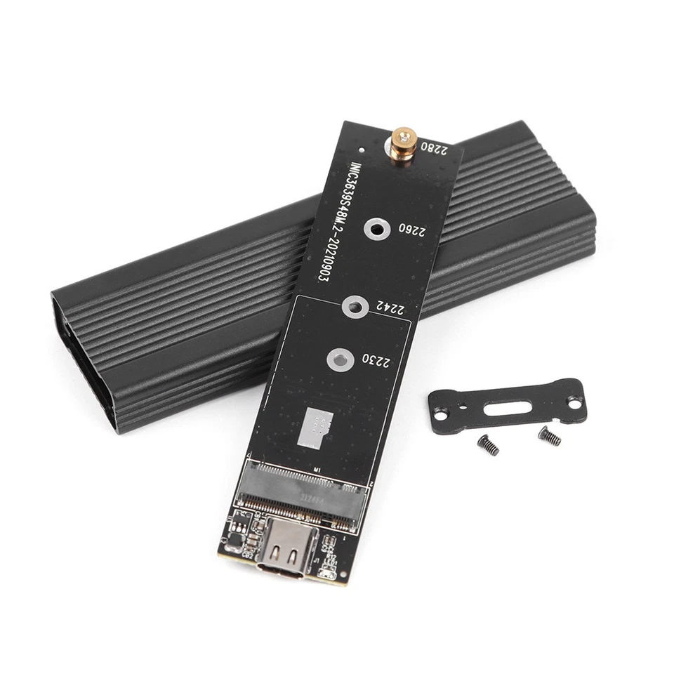 NVMe M.2 USB 3.2 SSD Enclosure Adapter 10Gbps NVME/NGFF for M-Key/M+B Key Black - Image 2 of 4