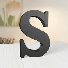 6 Inch Rustic Black Wood Letters Unfinished Wood Letters for Wall Decorative ...