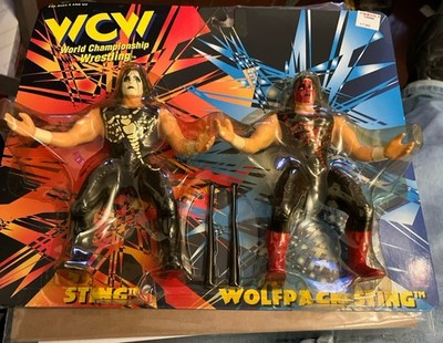 WCW Sting & Wolfpack Sting 2 Pack RARE 1998 Toymakers Wrestling Figures KB Toys