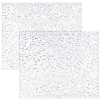 Coopay 2 Pack Kitchen Sink Mat Plastic Protect PVC Clear, as picture