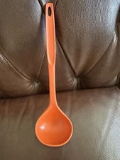 VTG Foley Ladle Orange Soup Dipper Kitchen Nylon Utensil 11" USA READ Has Stains