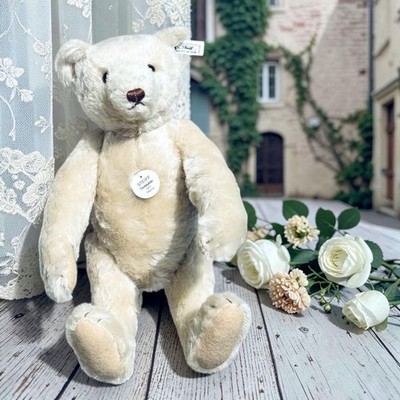 Steiff Teddy Bear 1921 Replica, White, with Certificate, Box, and
