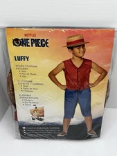 Netflix One Piece Monkey D. Luffy Child XL (14-16) Costume Vest Shorts Hat NEW