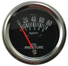 Shercoauto Sun East Chrome 2 Inch Mechanical Oil Pressure Gauge Kit 080 Psi
