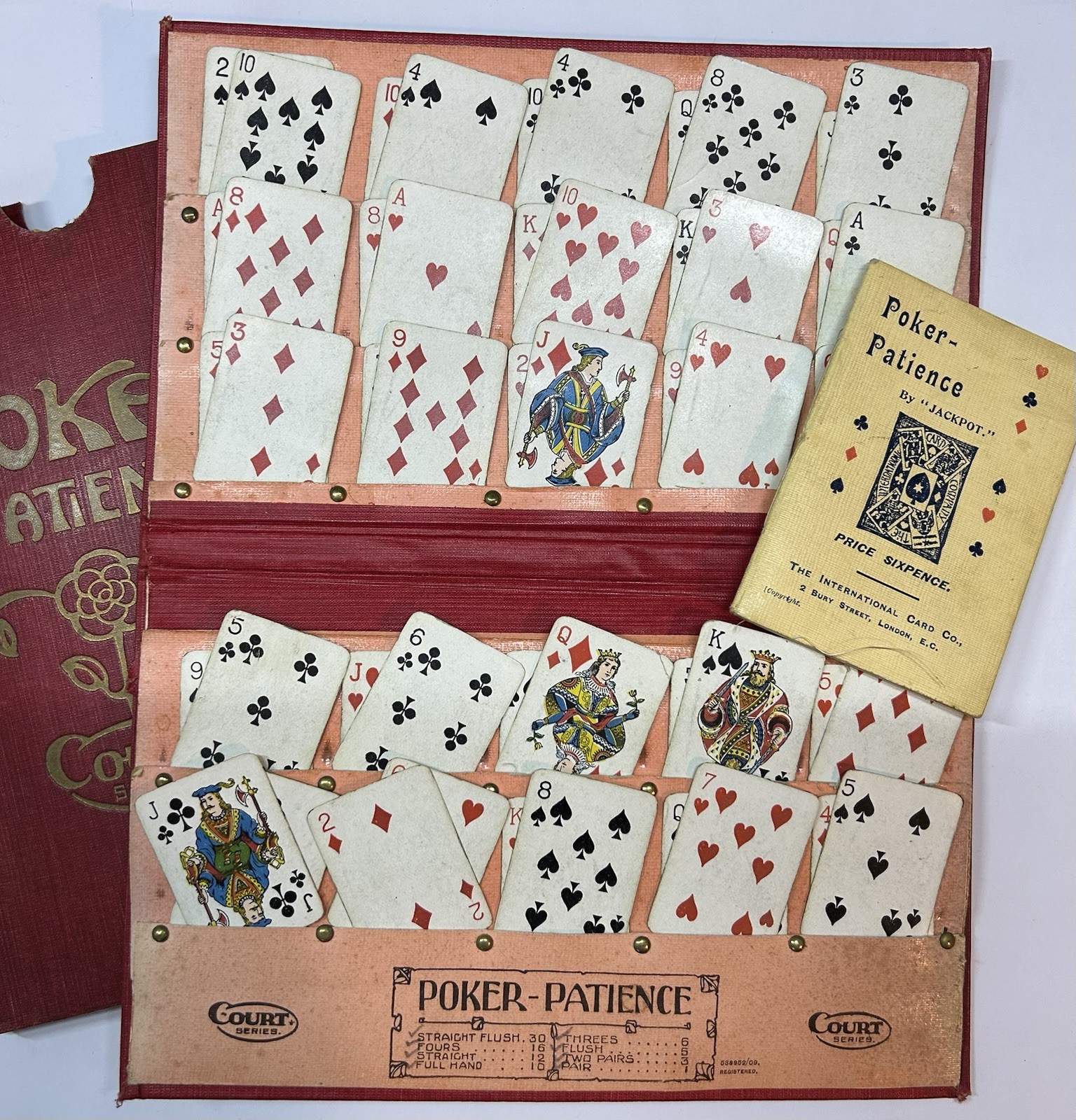 Vintage Rare Court Poker Patience Card Game Set - Complete & Incl Rare Rule Book