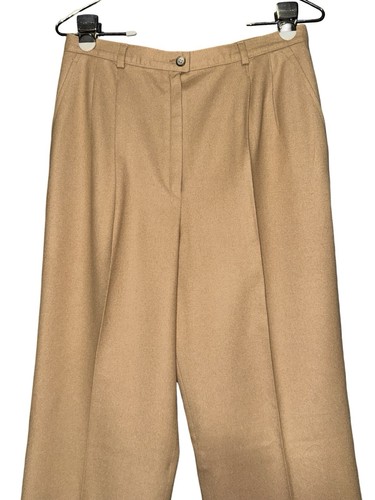 Pendleton Women's Dress Pants Tan Lined Virgin Wool Wide Leg Sz 14 - 第 4/10 張圖片