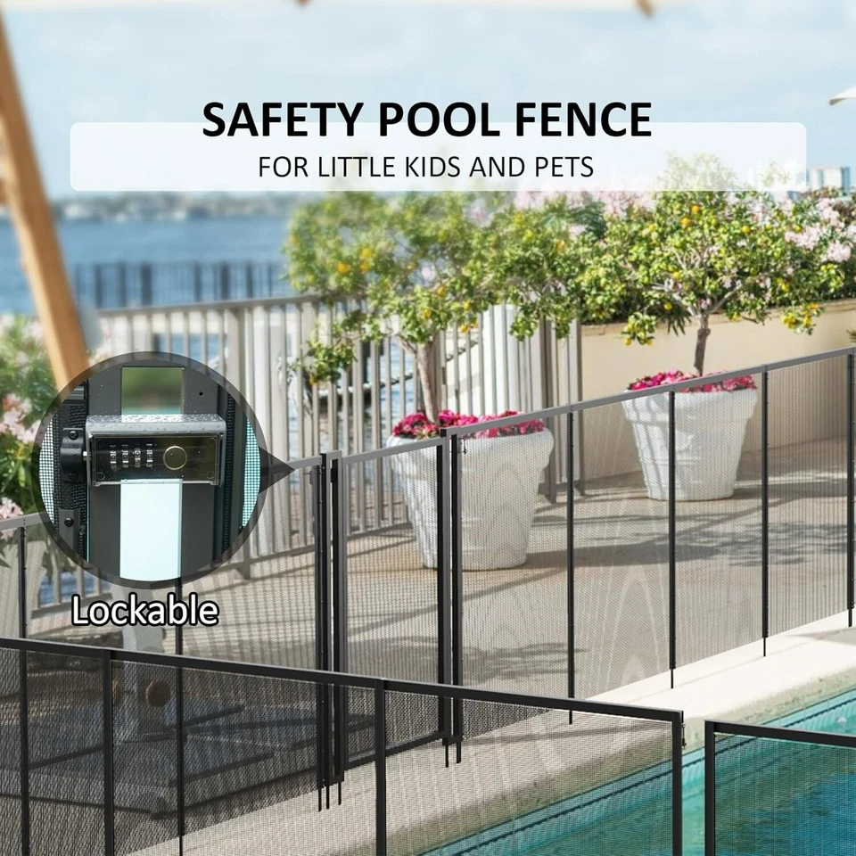 Domi 5FT Self-Closing Pool Fence Gate Kit w/ Safety Lock, Weatherproof (Black) - Image 3 of 4