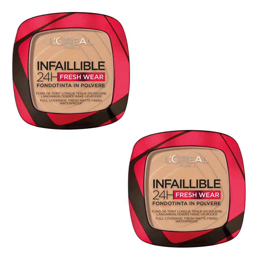 2 pezzi L’OREAL PARIS Infaillible 24H Fresh Wear Fondot. polver. 140Golden Beige - 1