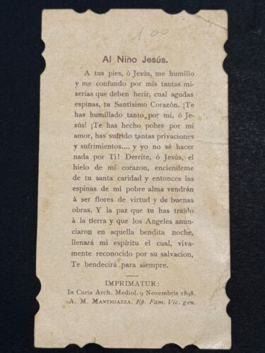 holy card chromolithography santino image pieuse "JESUS CHILD" - Picture 2 of 2