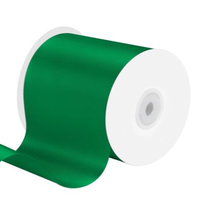 4 Inches x 25 Yards Polyester Satin Ribbon Solid Color White Satin Ribbon for...