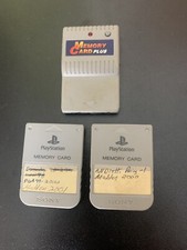 Vintage PlayStation Gray Original Memory Card Lot 1 Unbranded  3 Pcs