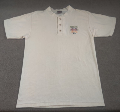Vintage Making Your Voice Heard Henley Shirt L Single Stitch Oneita Made in USA