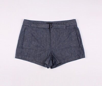 A.P.C. Rue Madam Paris Women's Linen Blend Blue Shorts Size 40