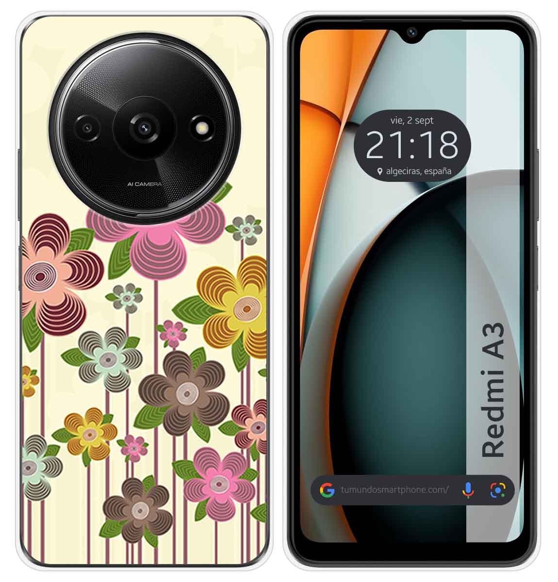 Cover Silicone per Xiaomi Redmi A3 Disegno Primavera IN Fiore Disegni